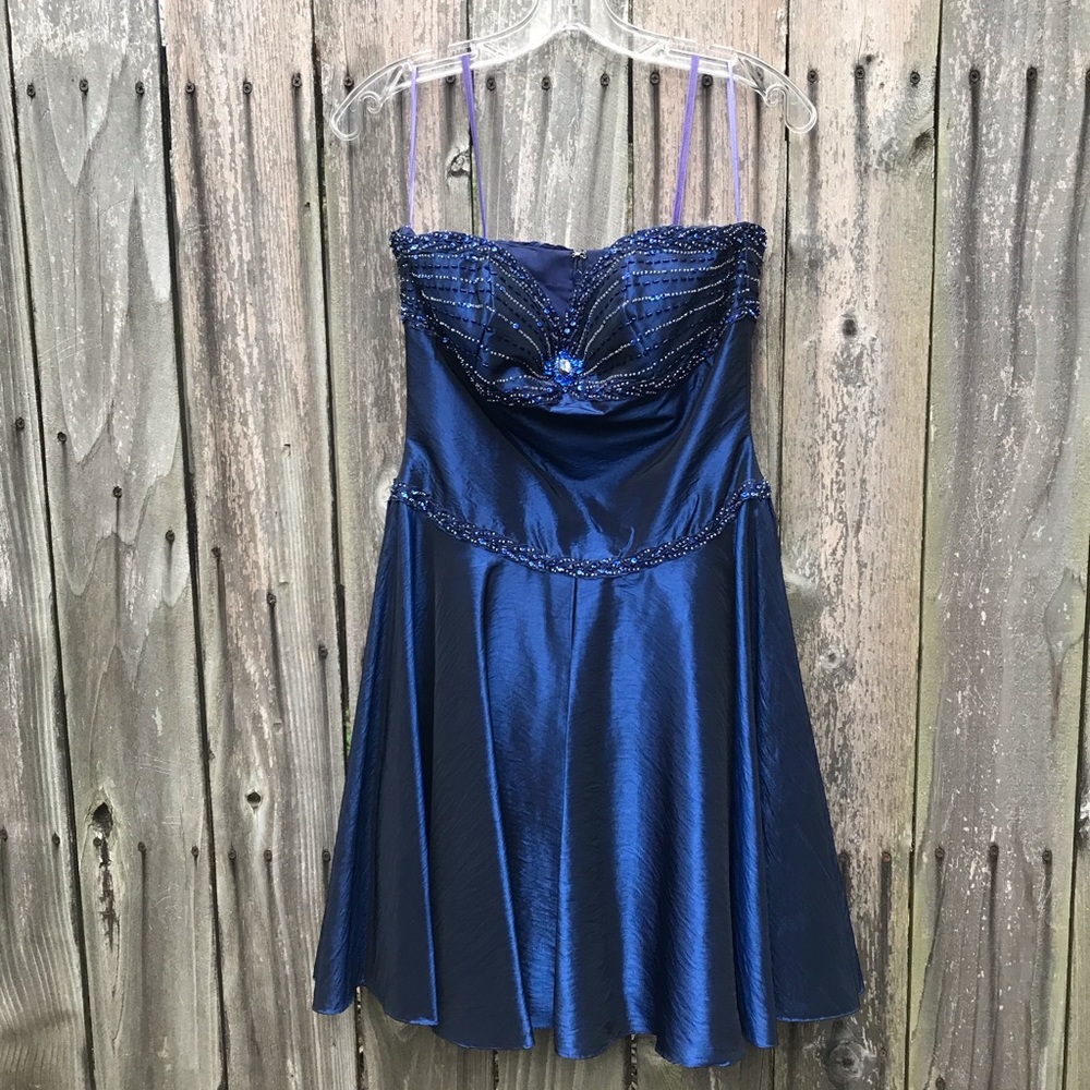 Navy Short Beaded Formal